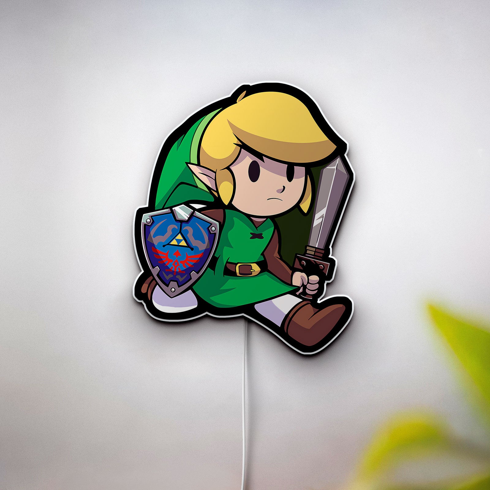 Legend of Zelda Link Glow Lamp - Kaze no Takuto Inspired Night Light, Nintendo Gaming Decor, Triforce LED Sign for Zelda Fans