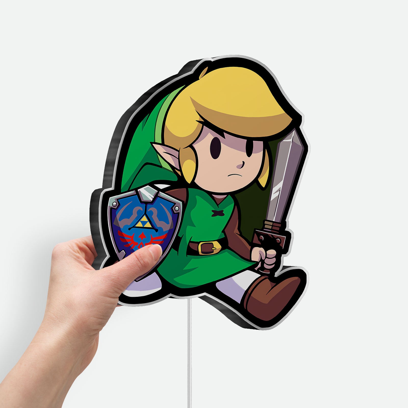 Legend of Zelda Link Glow Lamp - Kaze no Takuto Inspired Night Light, Nintendo Gaming Decor, Triforce LED Sign for Zelda Fans