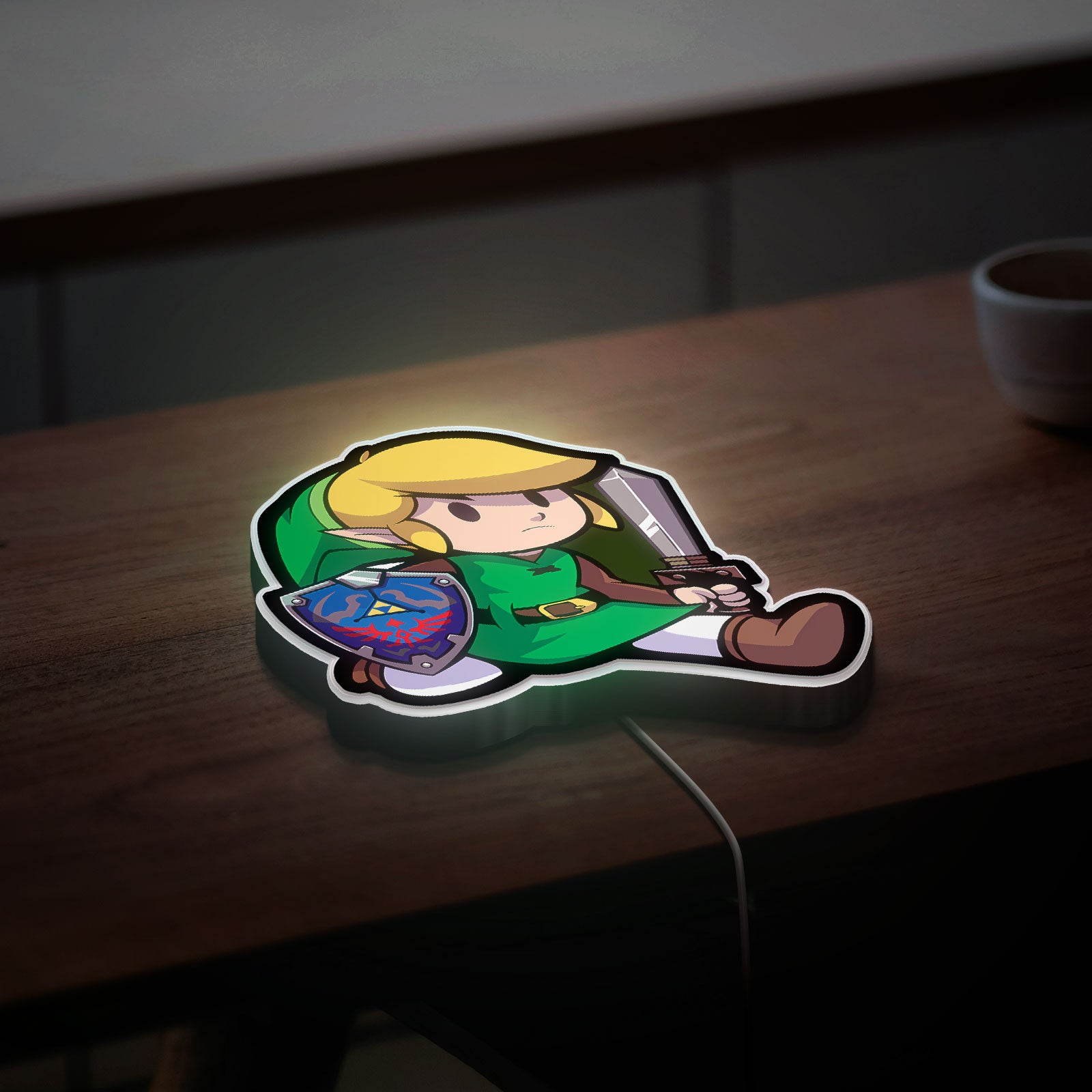 Legend of Zelda Link Glow Lamp - Kaze no Takuto Inspired Night Light, Nintendo Gaming Decor, Triforce LED Sign for Zelda Fans