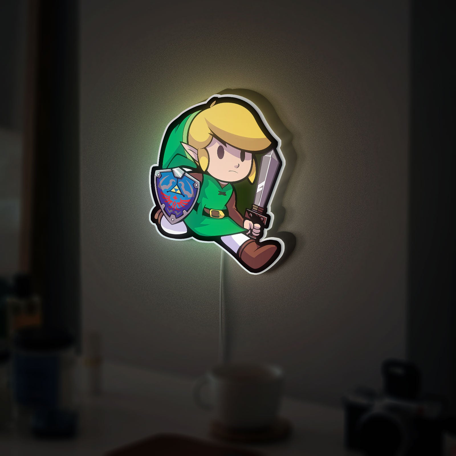 Legend of Zelda Link Glow Lamp - Kaze no Takuto Inspired Night Light, Nintendo Gaming Decor, Triforce LED Sign for Zelda Fans