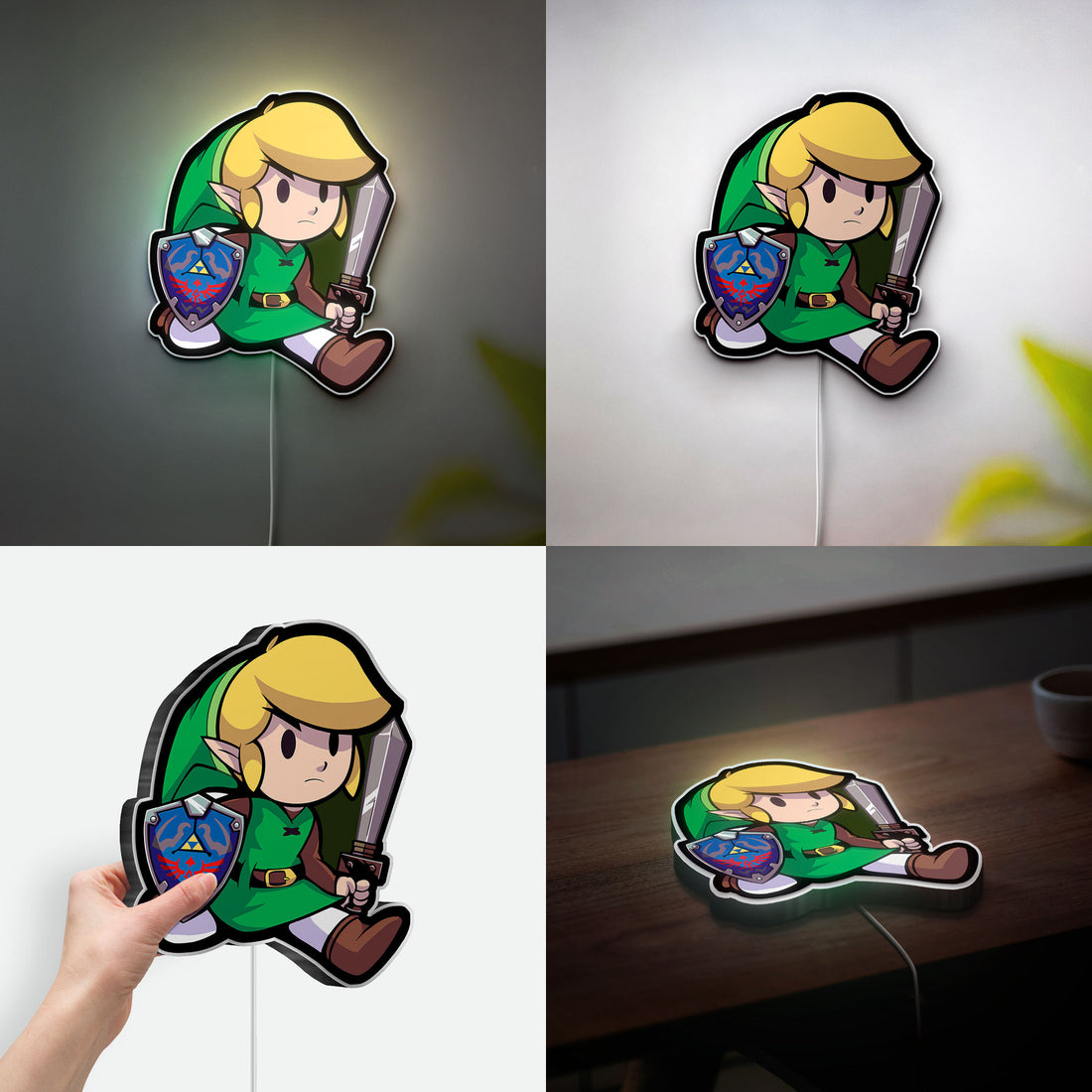 Legend of Zelda Link Glow Lamp - Kaze no Takuto Inspired Night Light, Nintendo Gaming Decor, Triforce LED Sign for Zelda Fans