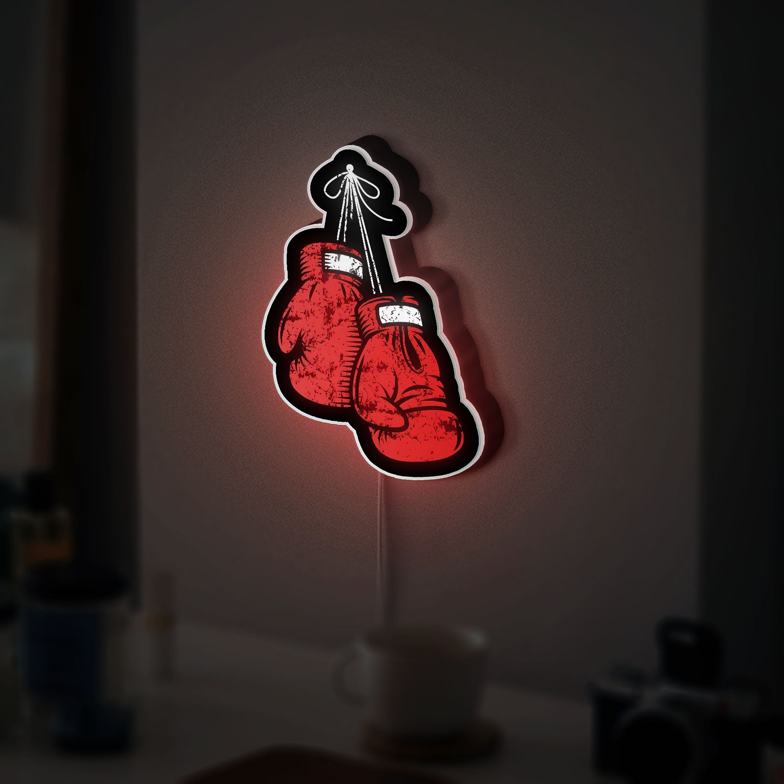 Boxing Glow Light - Punching Bag LED Night Lamp, Fight Night Themed Room Decor, Unique Gift for Boxing Fans and Athletes