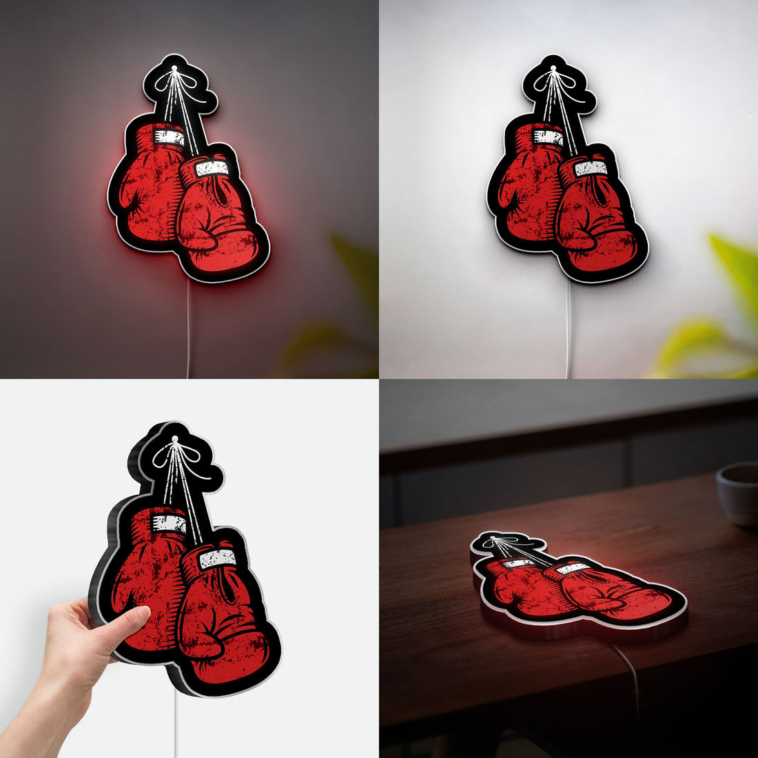 Boxing Glow Light - Punching Bag LED Night Lamp, Fight Night Themed Room Decor, Unique Gift for Boxing Fans and Athletes