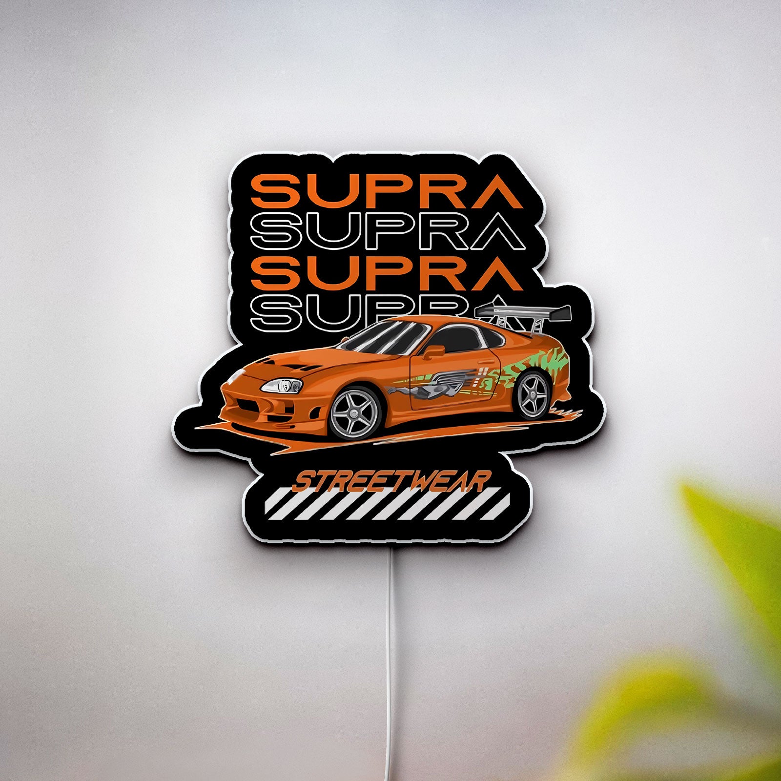 Paul Walker Tribute Supra Glow Light - Fast & Furious Inspired LED Sign, JDM Car Lover Gift, Automotive Bedroom Decor