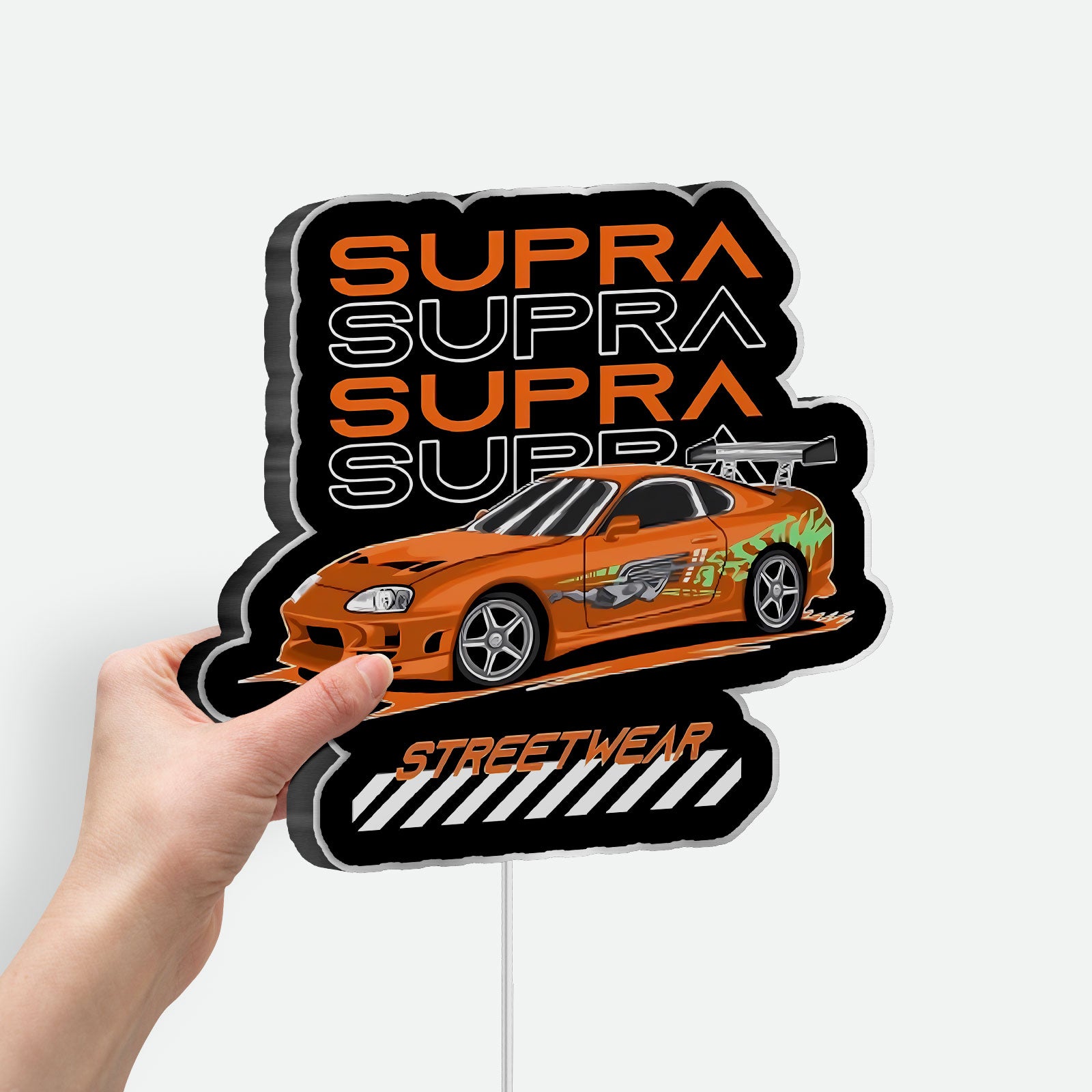 Paul Walker Tribute Supra Glow Light - Fast & Furious Inspired LED Sign, JDM Car Lover Gift, Automotive Bedroom Decor