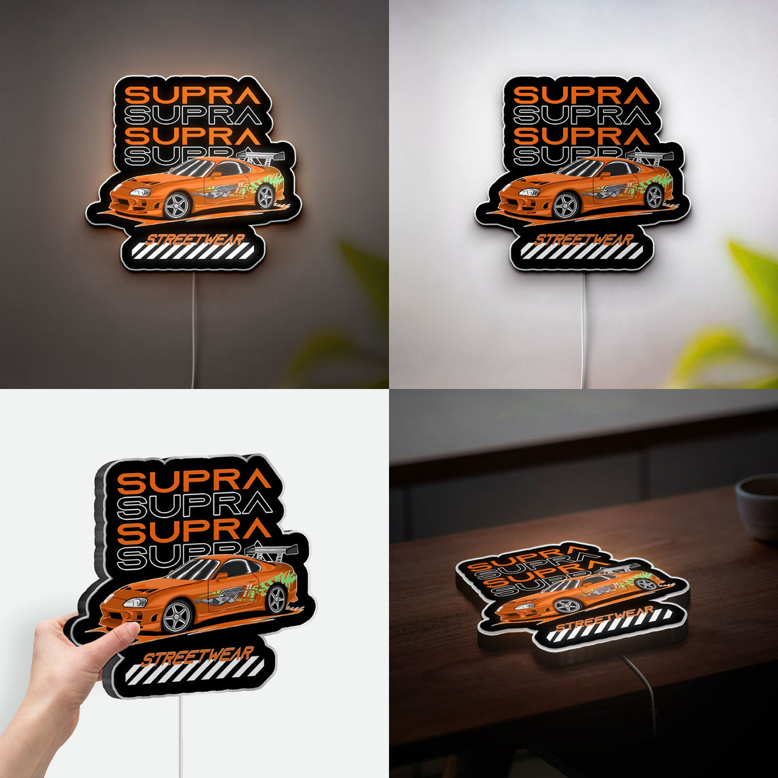 Paul Walker Tribute Supra Glow Light - Fast & Furious Inspired LED Sign, JDM Car Lover Gift, Automotive Bedroom Decor