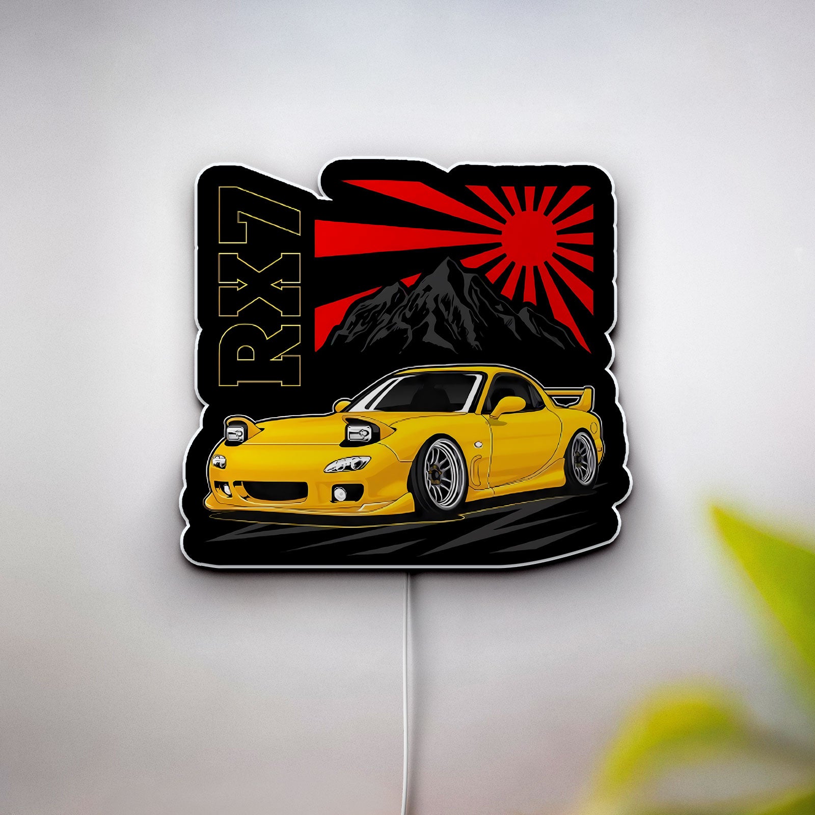 RX-7 FD3S Glow Light - JDM Car Enthusiast Night Lamp, Keisuke Takahashi Initial D Inspired LED Sign, Japanese Drift Culture Decor
