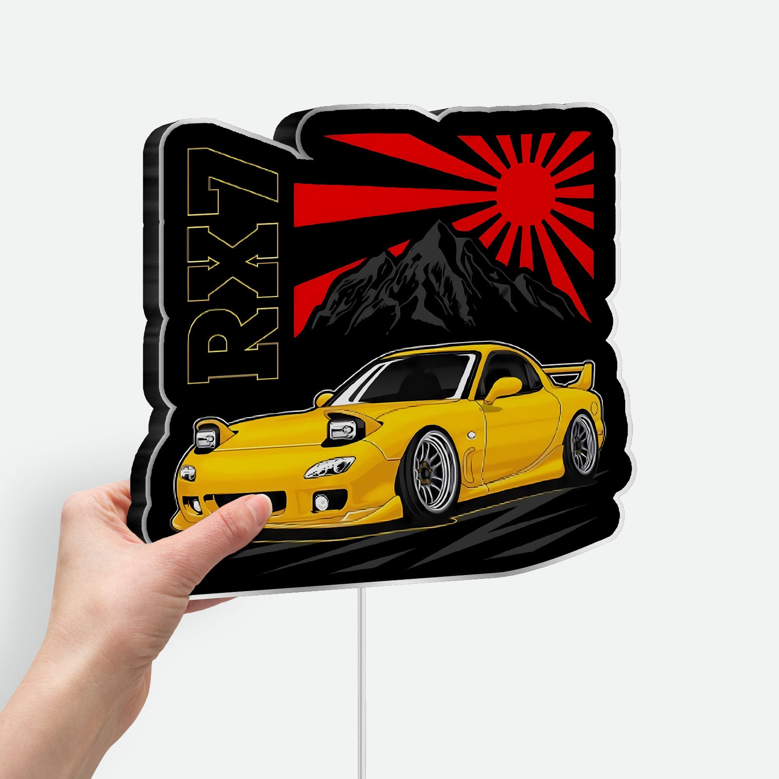 RX-7 FD3S Glow Light - JDM Car Enthusiast Night Lamp, Keisuke Takahashi Initial D Inspired LED Sign, Japanese Drift Culture Decor