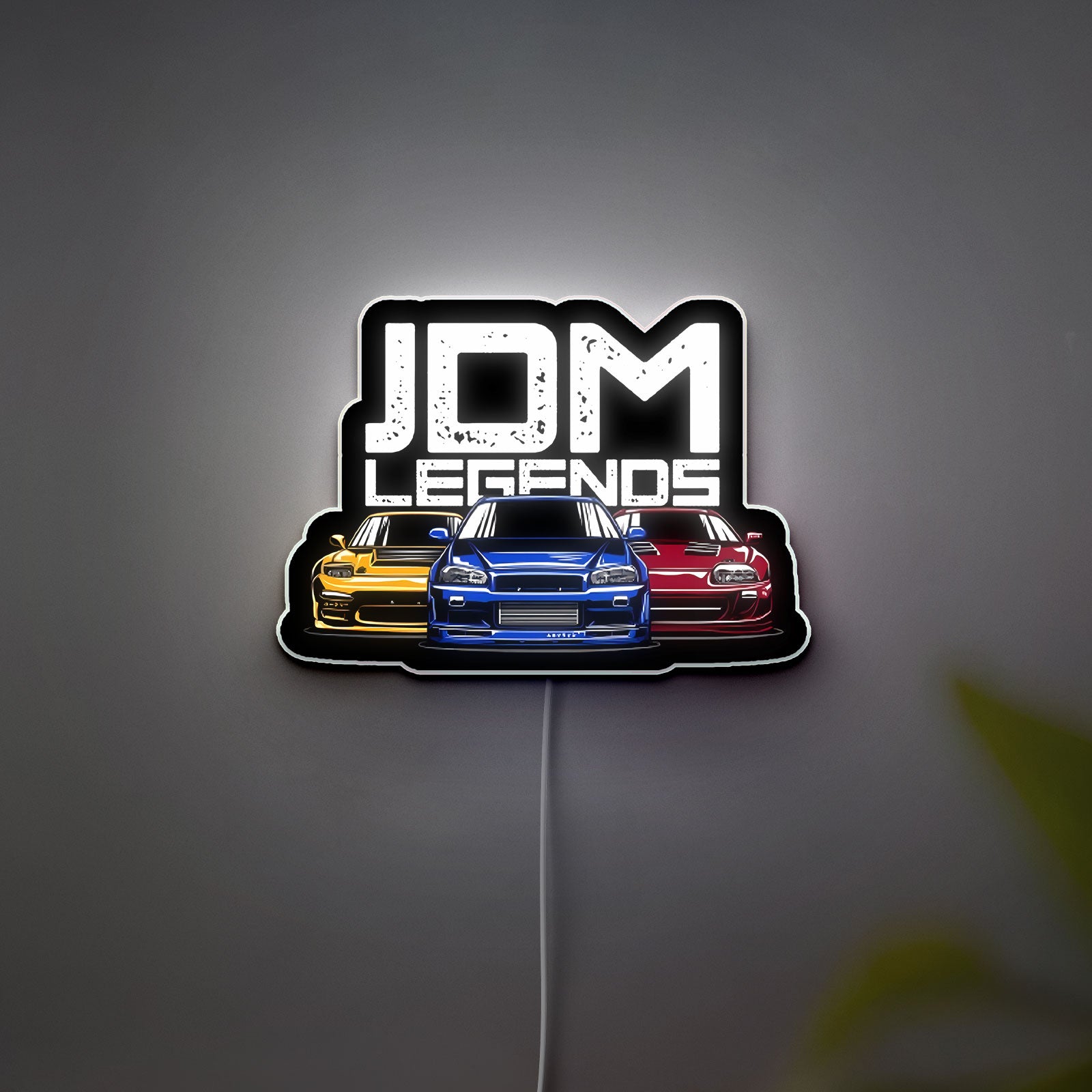 JDM Car Glow Light - Japanese Import Style LED Sign, Automotive Garage Decor, Tuner Culture Night Light for Car Enthusiasts