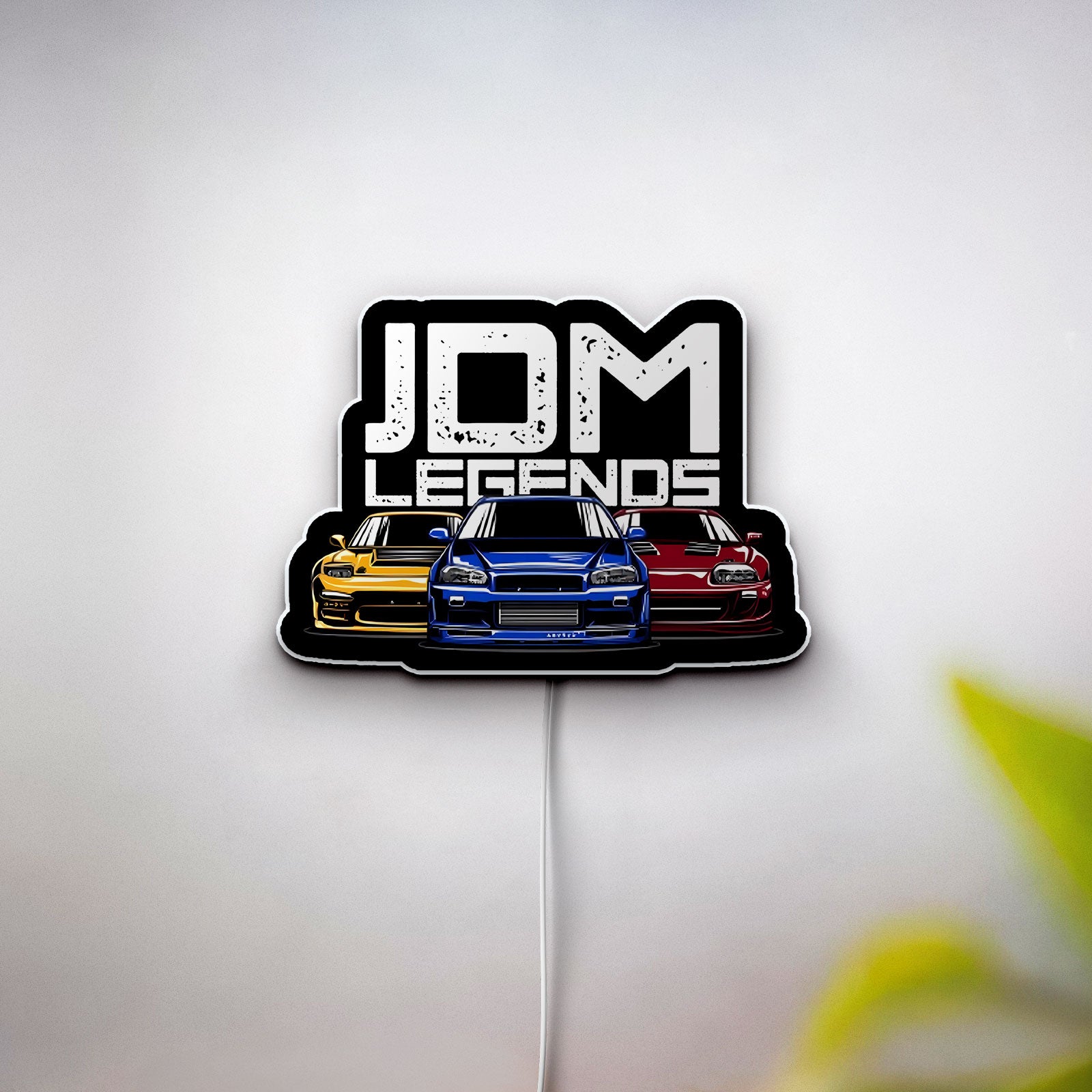 JDM Car Glow Light - Japanese Import Style LED Sign, Automotive Garage Decor, Tuner Culture Night Light for Car Enthusiasts
