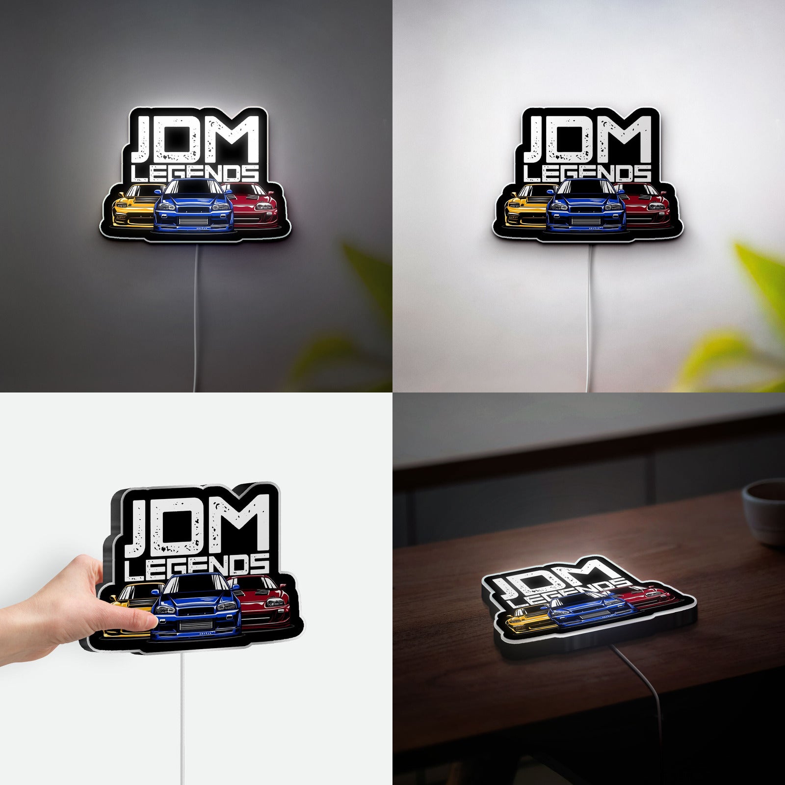 JDM Car Glow Light - Japanese Import Style LED Sign, Automotive Garage Decor, Tuner Culture Night Light for Car Enthusiasts