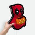 Deadpool Ghost Glow Light - Marvel Halloween Night Lamp, Funny Superhero Decor, Cute Spooky LED Sign for Comic Fans