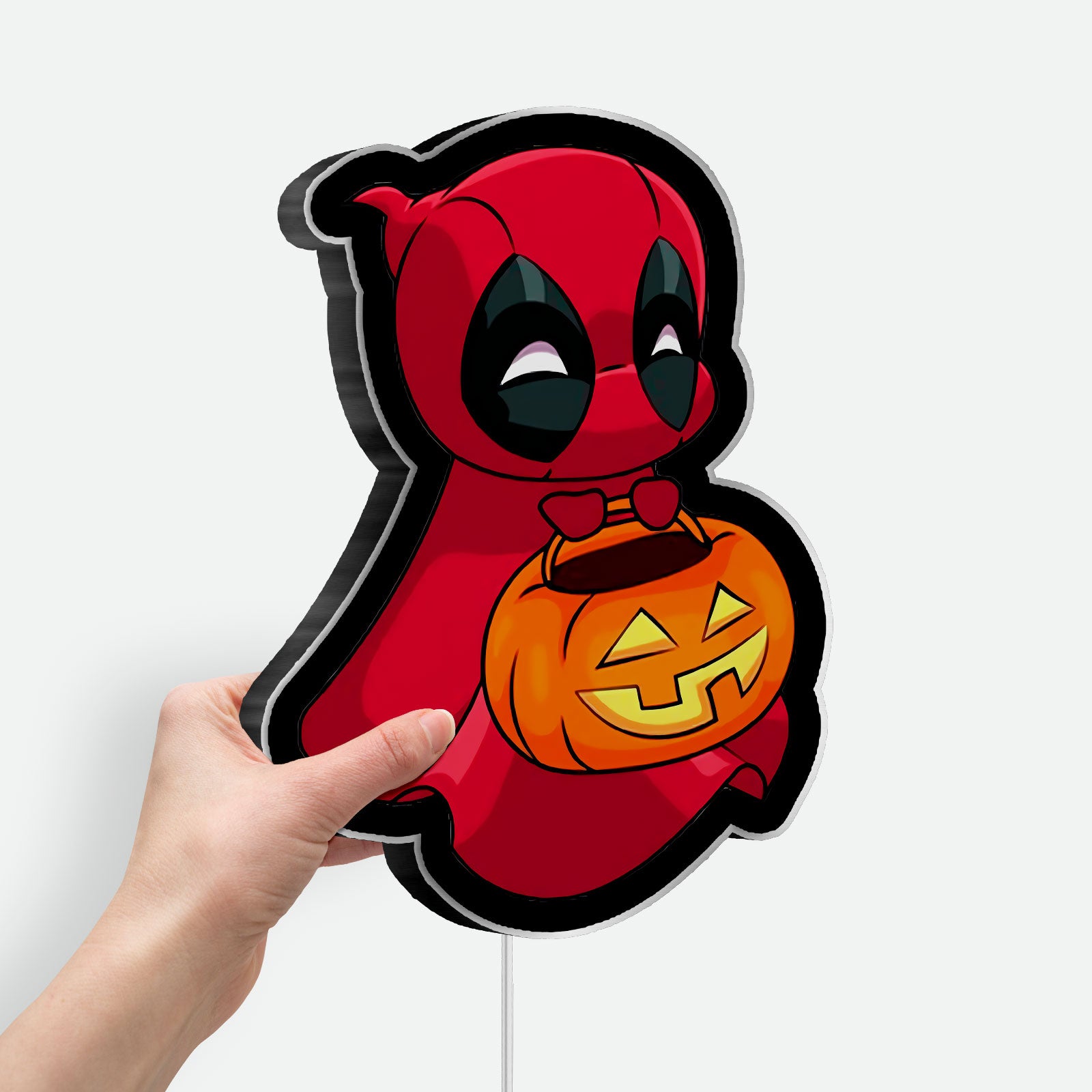 Deadpool Ghost Glow Light - Marvel Halloween Night Lamp, Funny Superhero Decor, Cute Spooky LED Sign for Comic Fans