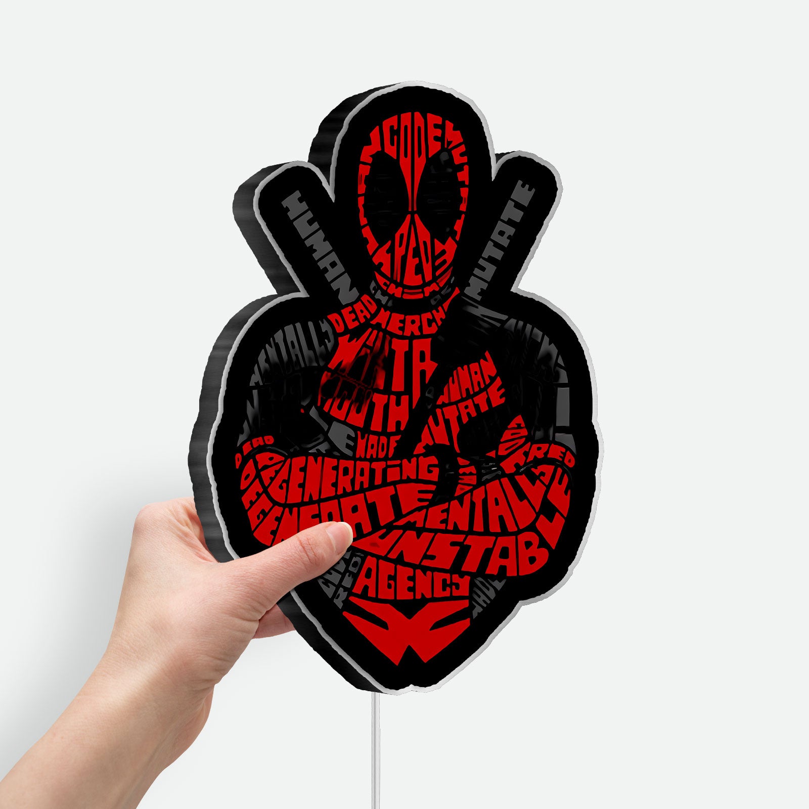 Deadpool Glow Light - Marvel Character LED Sign, Funny Superhero Night Lamp, Comic Book Wall Decor for Fans