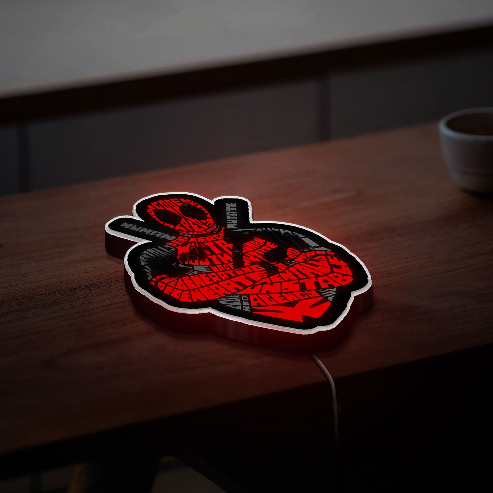 Deadpool Glow Light - Marvel Character LED Sign, Funny Superhero Night Lamp, Comic Book Wall Decor for Fans