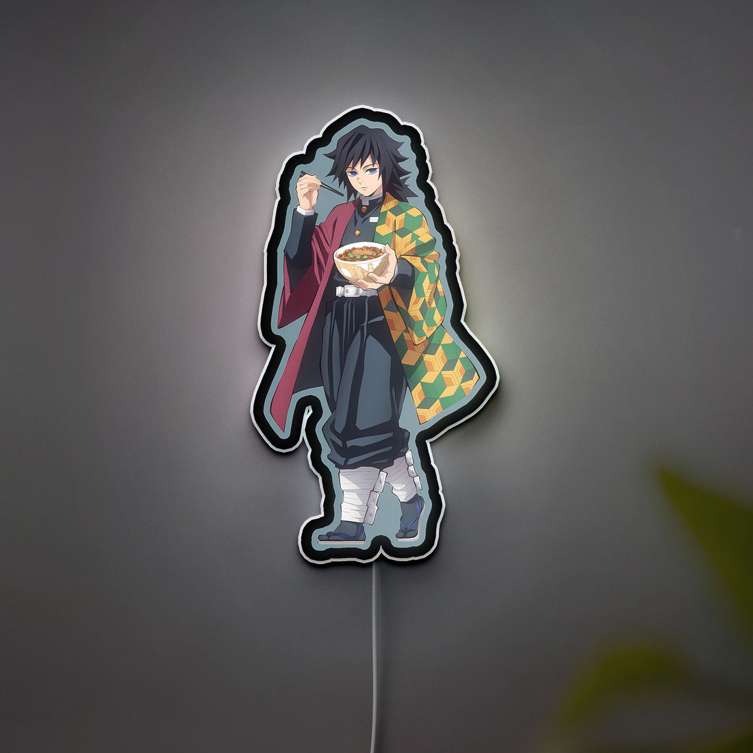 Giyu Tomioka Glow Light - Demon Slayer Night Lamp, Anime Character LED Sign, Kimetsu no Yaiba Themed Decor for Fans