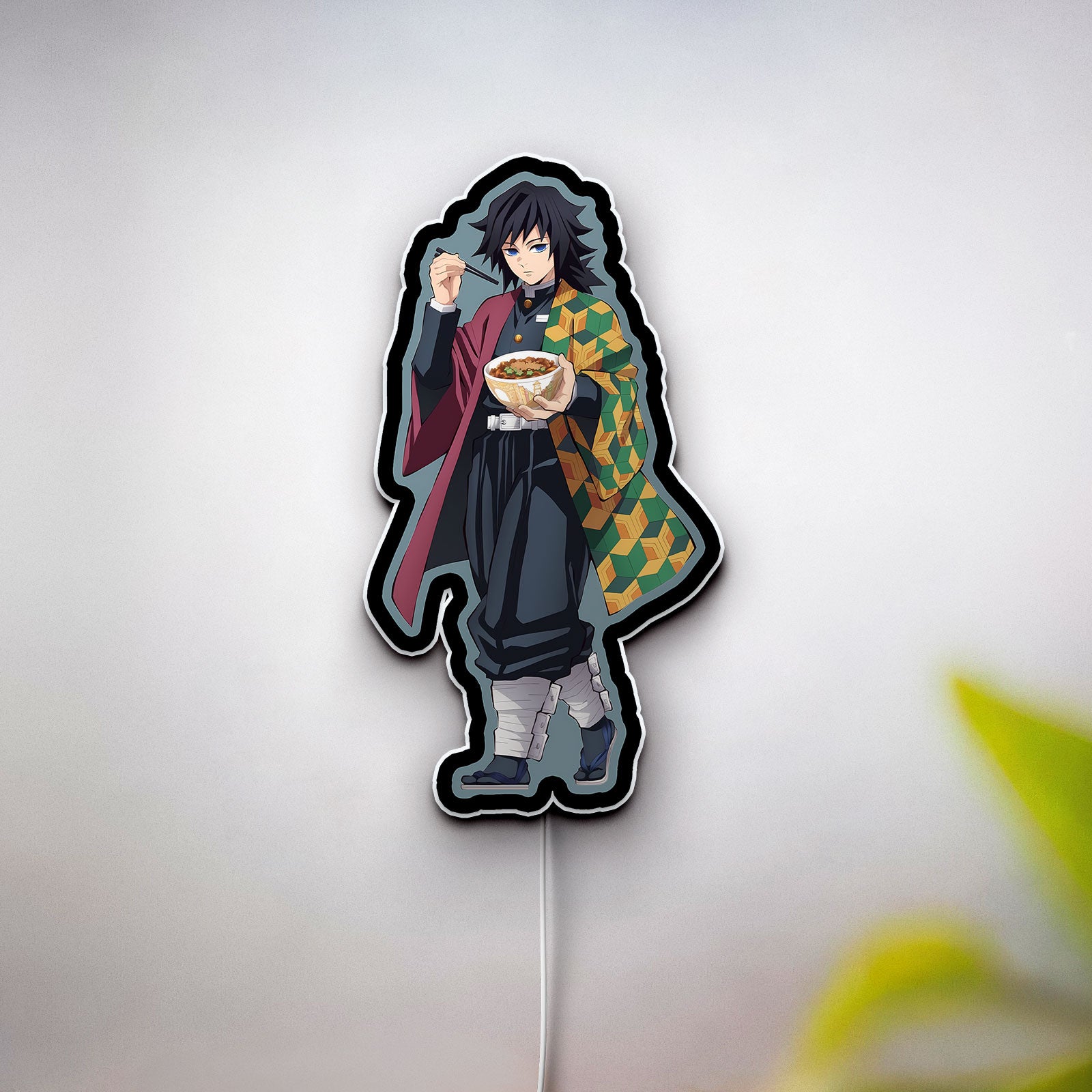 Giyu Tomioka Glow Light - Demon Slayer Night Lamp, Anime Character LED Sign, Kimetsu no Yaiba Themed Decor for Fans