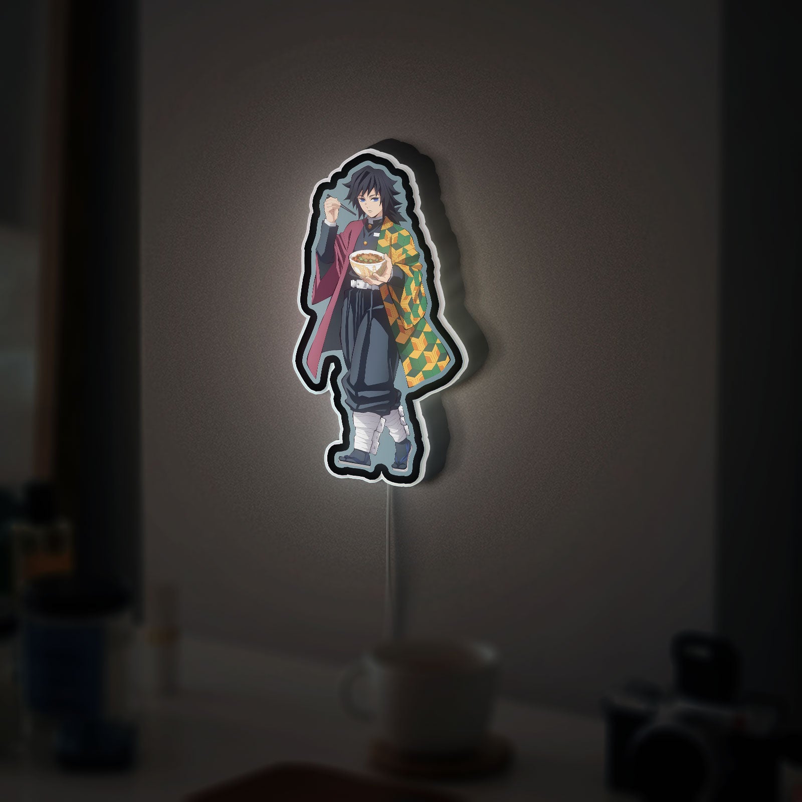 Giyu Tomioka Glow Light - Demon Slayer Night Lamp, Anime Character LED Sign, Kimetsu no Yaiba Themed Decor for Fans