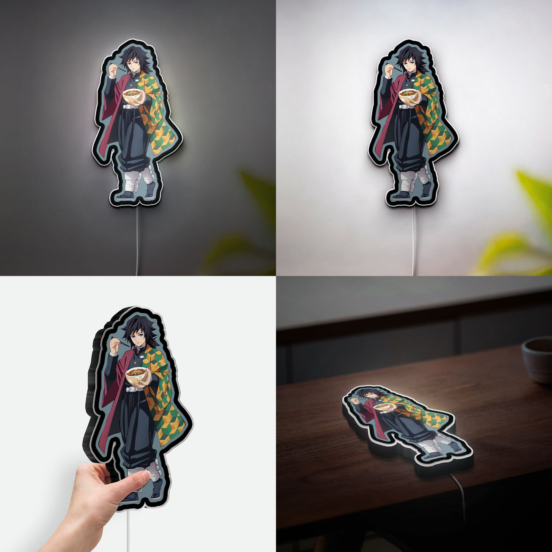 Giyu Tomioka Glow Light - Demon Slayer Night Lamp, Anime Character LED Sign, Kimetsu no Yaiba Themed Decor for Fans