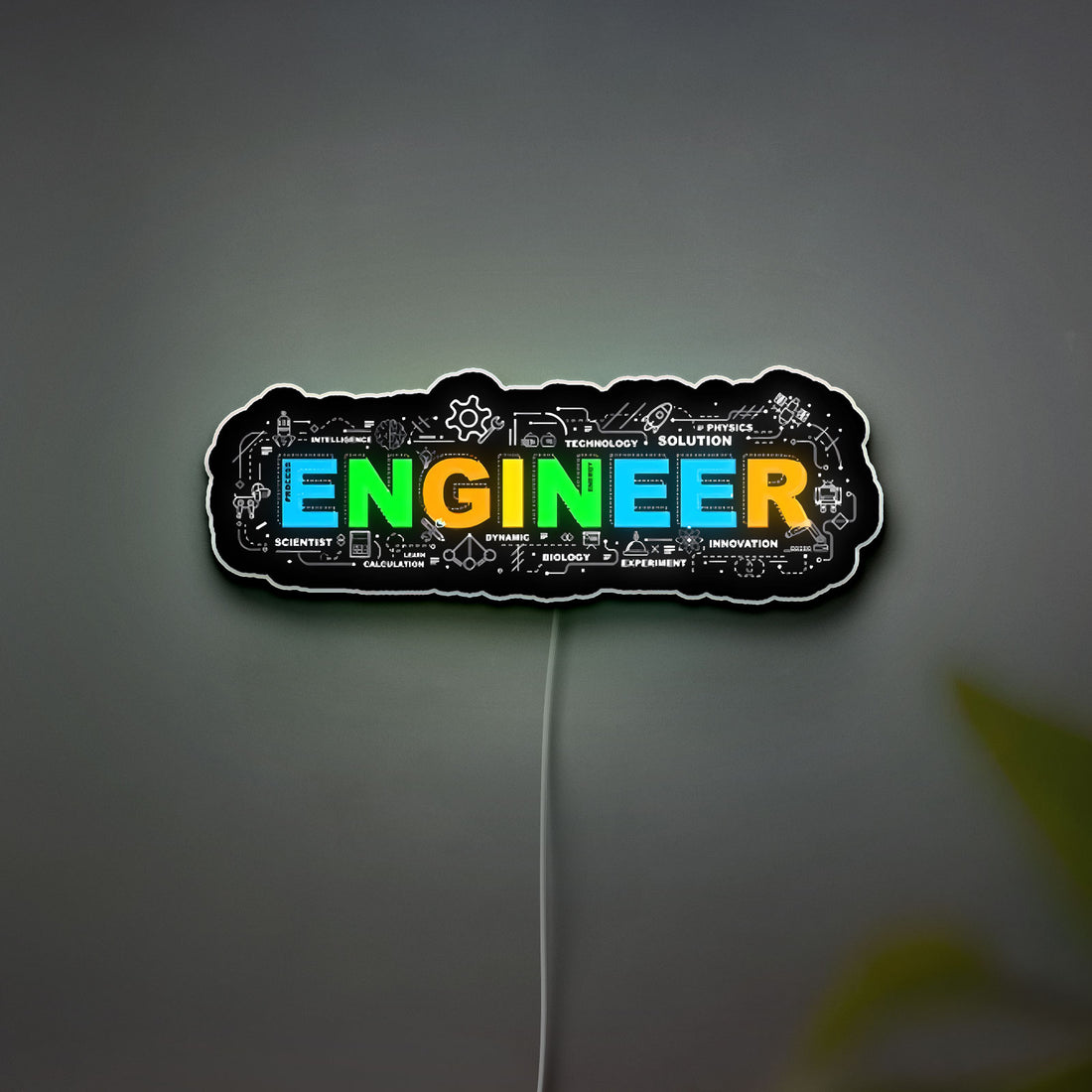 Engineer Glow Lamp - Gear Shaped Night Light, Industrial Decor for Engineering Students, Unique Desk Lamp for Tech Enthusiasts