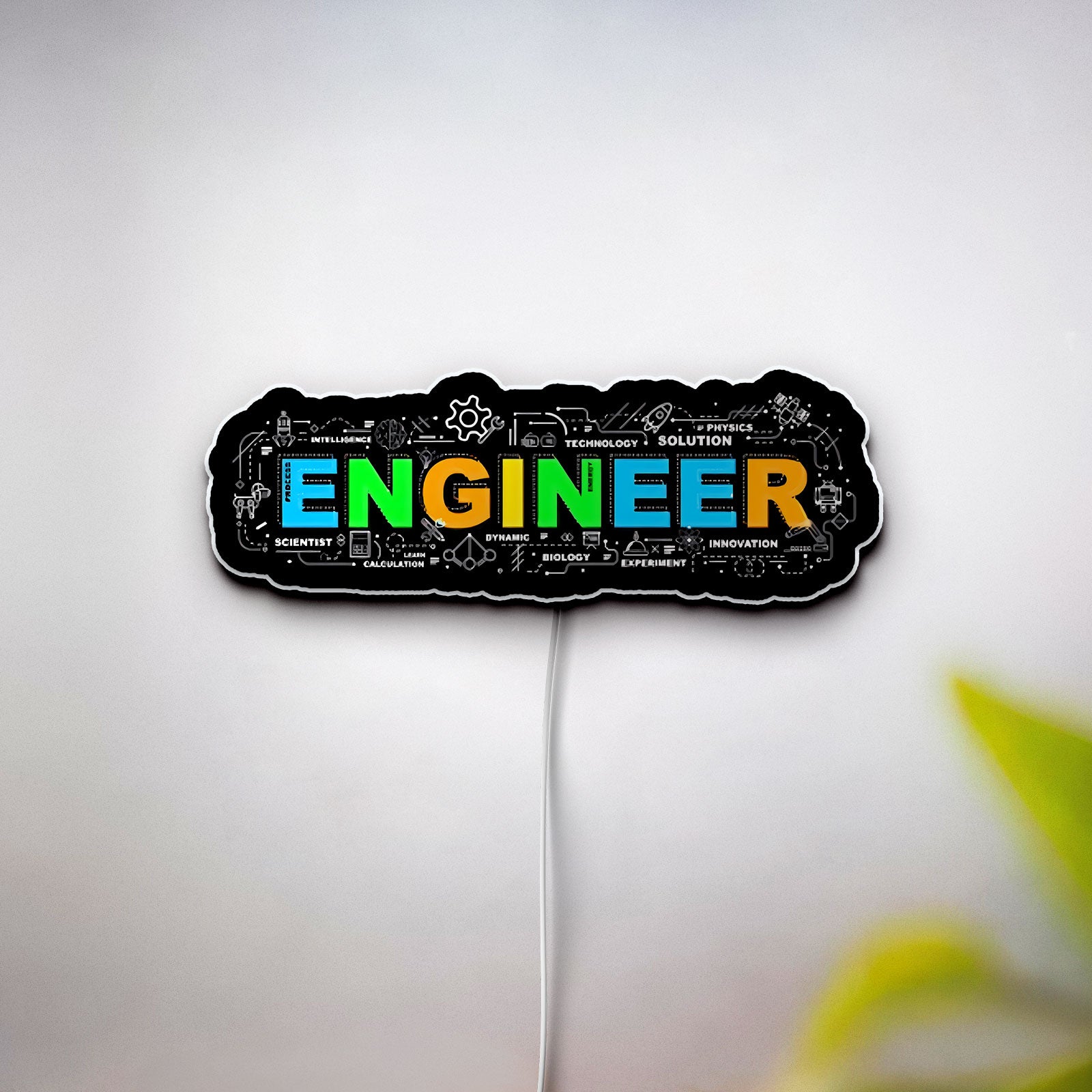 Engineer Glow Lamp - Gear Shaped Night Light, Industrial Decor for Engineering Students, Unique Desk Lamp for Tech Enthusiasts