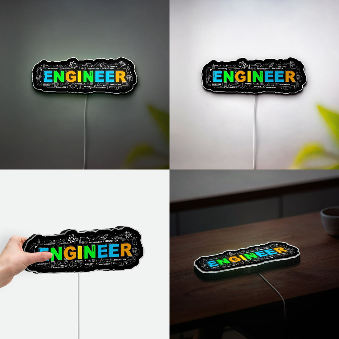 Engineer Glow Lamp - Gear Shaped Night Light, Industrial Decor for Engineering Students, Unique Desk Lamp for Tech Enthusiasts