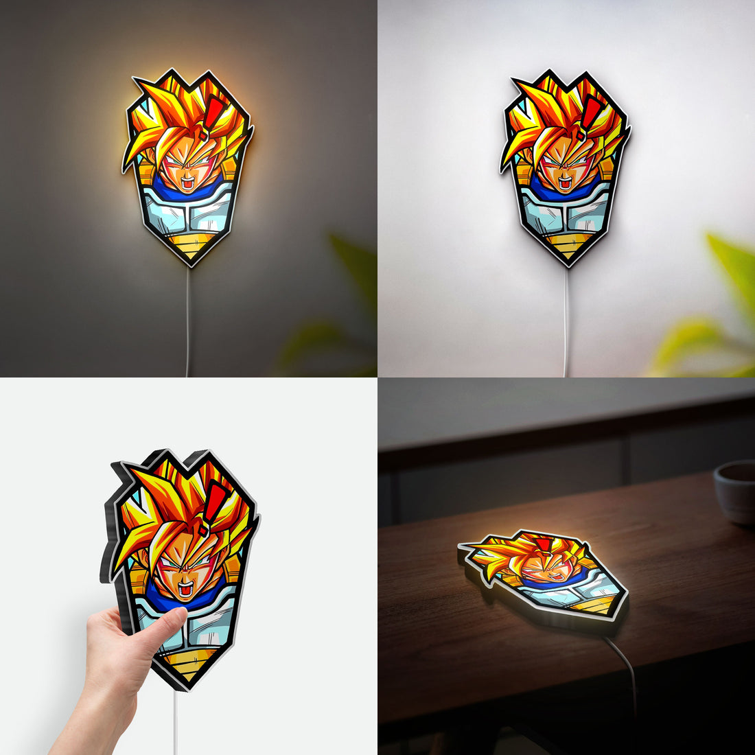 Goku Super Saiyan Glow Lamp - Dragon Ball Z LED Night Light, Anime Gaming Room Decor, DBZ Collectible for Fans