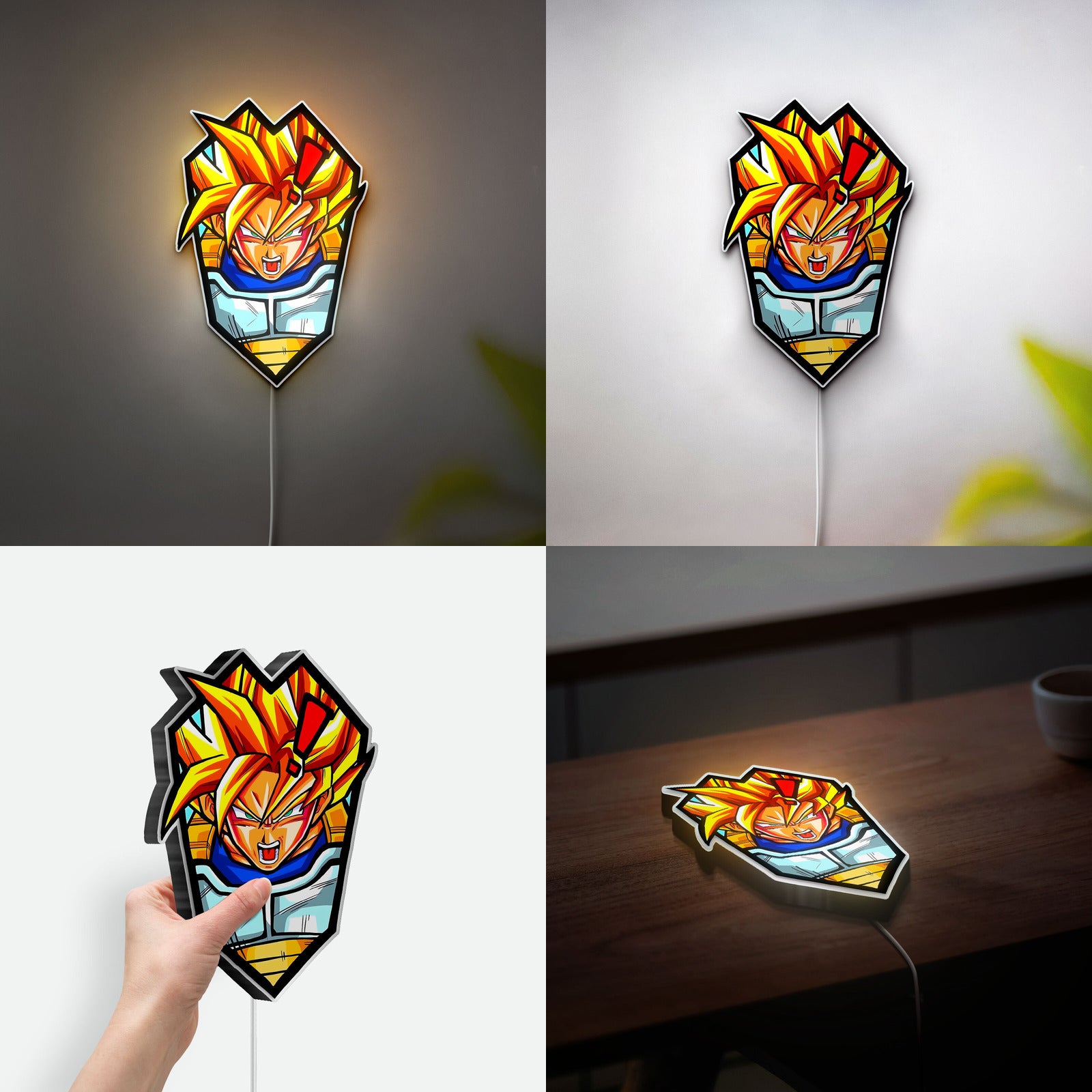 Goku Super Saiyan Glow Lamp - Dragon Ball Z LED Night Light, Anime Gaming Room Decor, DBZ Collectible for Fans