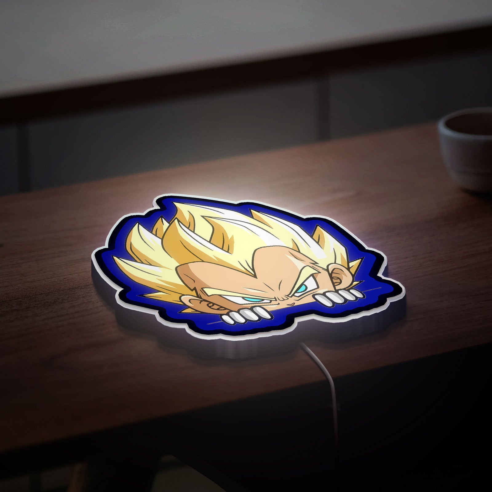 Dragon Ball Z Glow Light - Majin Vegeta Night Lamp, Anime LED Sign for DBZ Fans, Cool Gaming Room Deco