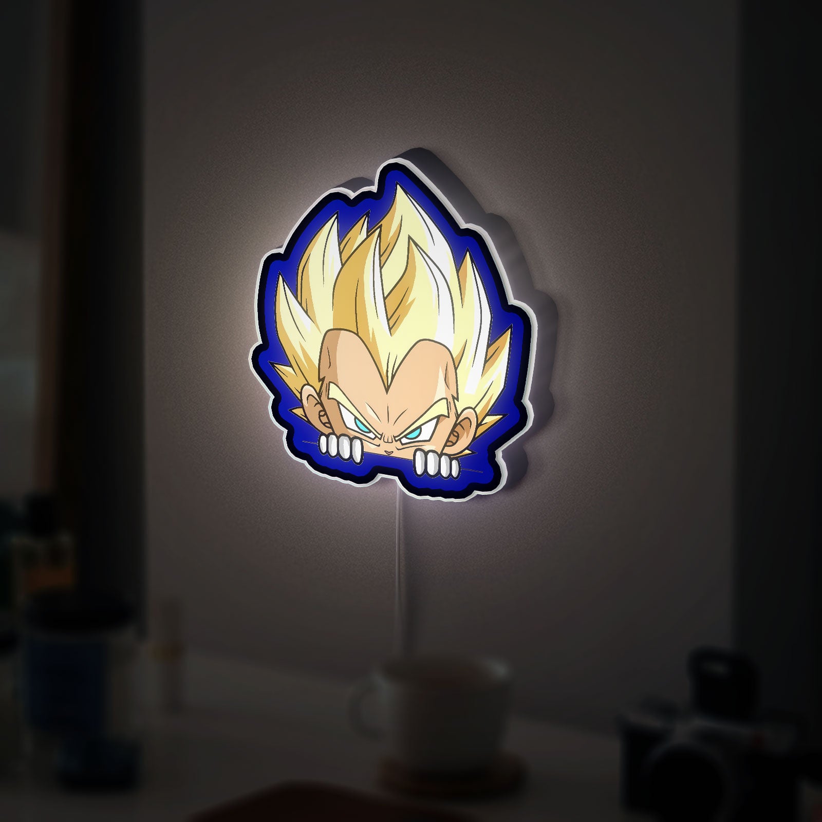 Dragon Ball Z Glow Light - Majin Vegeta Night Lamp, Anime LED Sign for DBZ Fans, Cool Gaming Room Deco