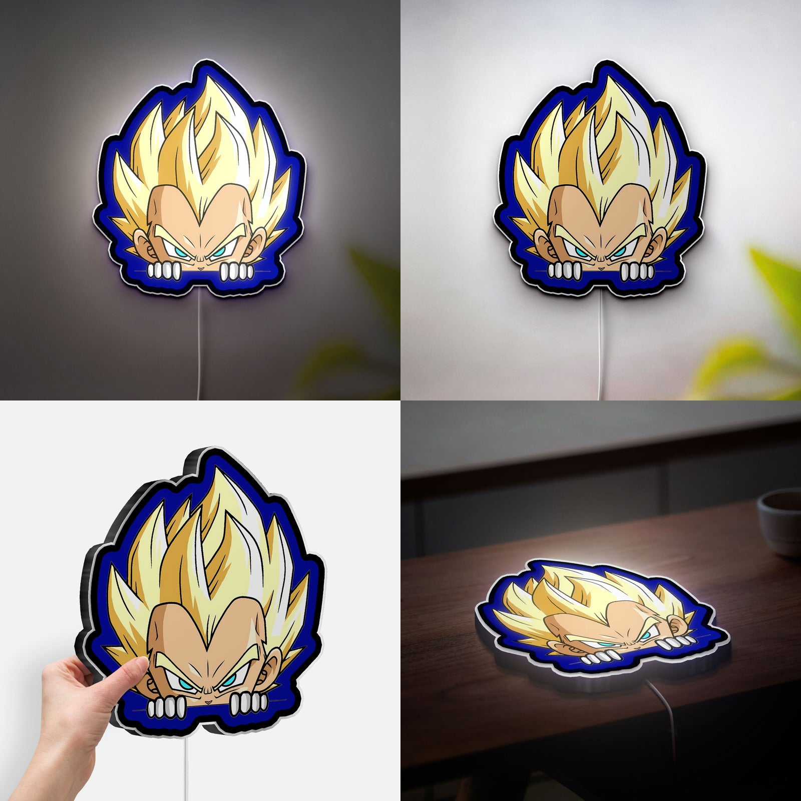 Dragon Ball Z Glow Light - Majin Vegeta Night Lamp, Anime LED Sign for DBZ Fans, Cool Gaming Room Deco