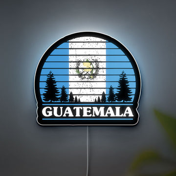 Guatemala Flag Glow Light - Patriotic Night Lamp with National Emblem, Central American Decor, Cultural Gift for Guatemalan Pride