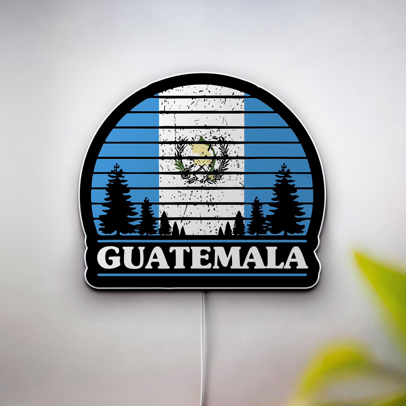 Guatemala Flag Glow Light - Patriotic Night Lamp with National Emblem, Central American Decor, Cultural Gift for Guatemalan Pride