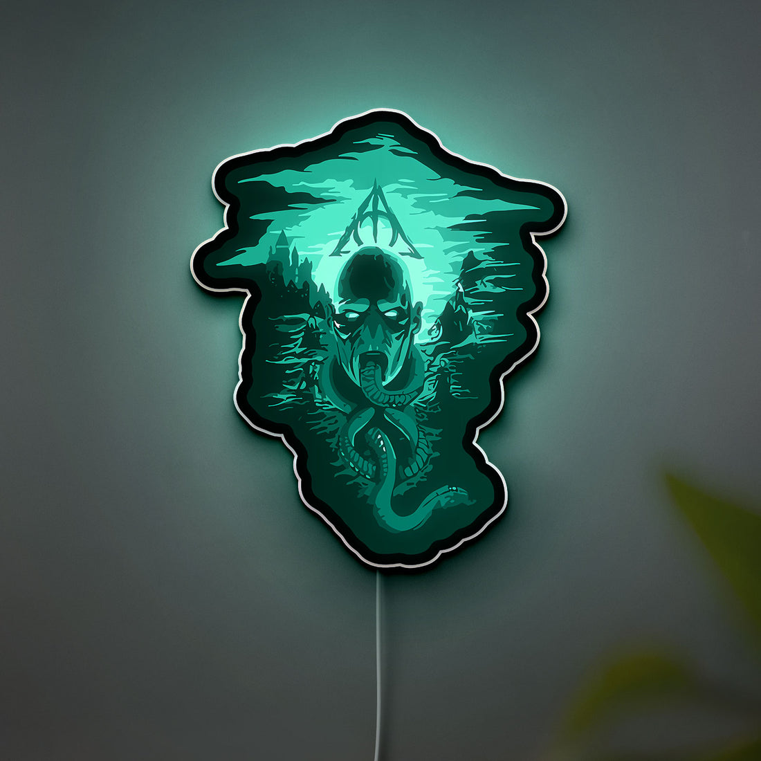 Dark Mark Glow Light - Harry Potter Inspired Night Lamp, Deathly Hallows Decor, Slytherin House LED Sign for Wizarding World Fans