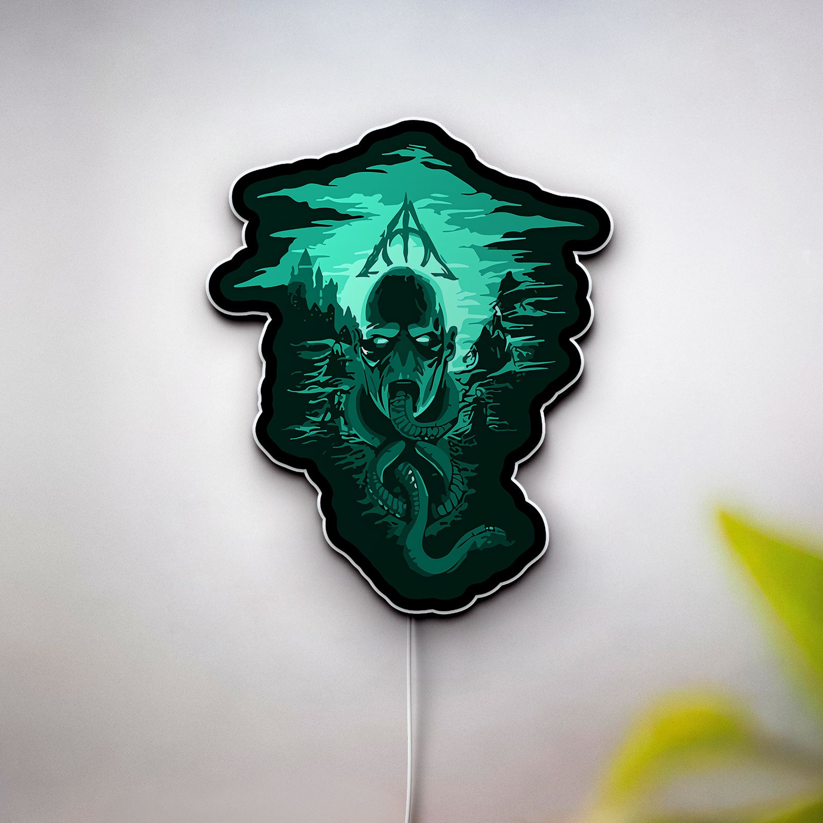Dark Mark Glow Light - Harry Potter Inspired Night Lamp, Deathly Hallows Decor, Slytherin House LED Sign for Wizarding World Fans