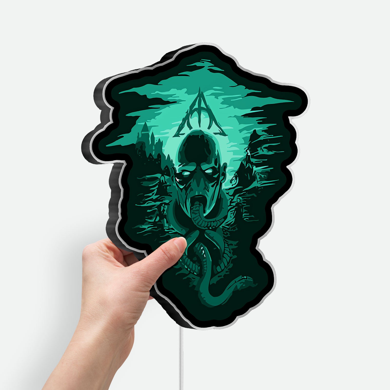 Dark Mark Glow Light - Harry Potter Inspired Night Lamp, Deathly Hallows Decor, Slytherin House LED Sign for Wizarding World Fans