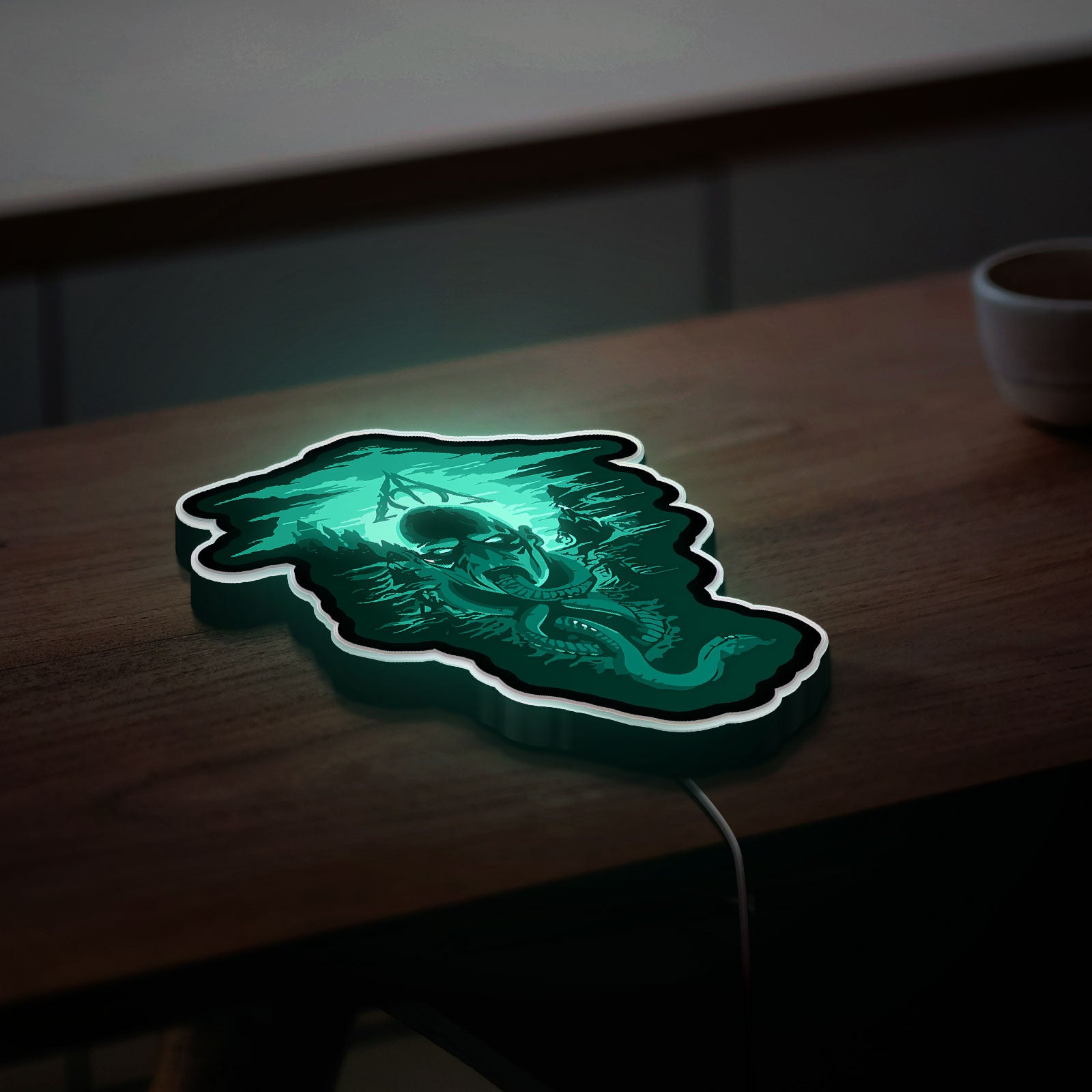 Dark Mark Glow Light - Harry Potter Inspired Night Lamp, Deathly Hallows Decor, Slytherin House LED Sign for Wizarding World Fans