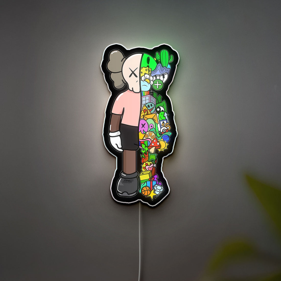 Hypebeast Kaws Glow Light - Urban Art LED Night Lamp, Street Culture Decor, Collector's Glow Sign for Modern Interiors
