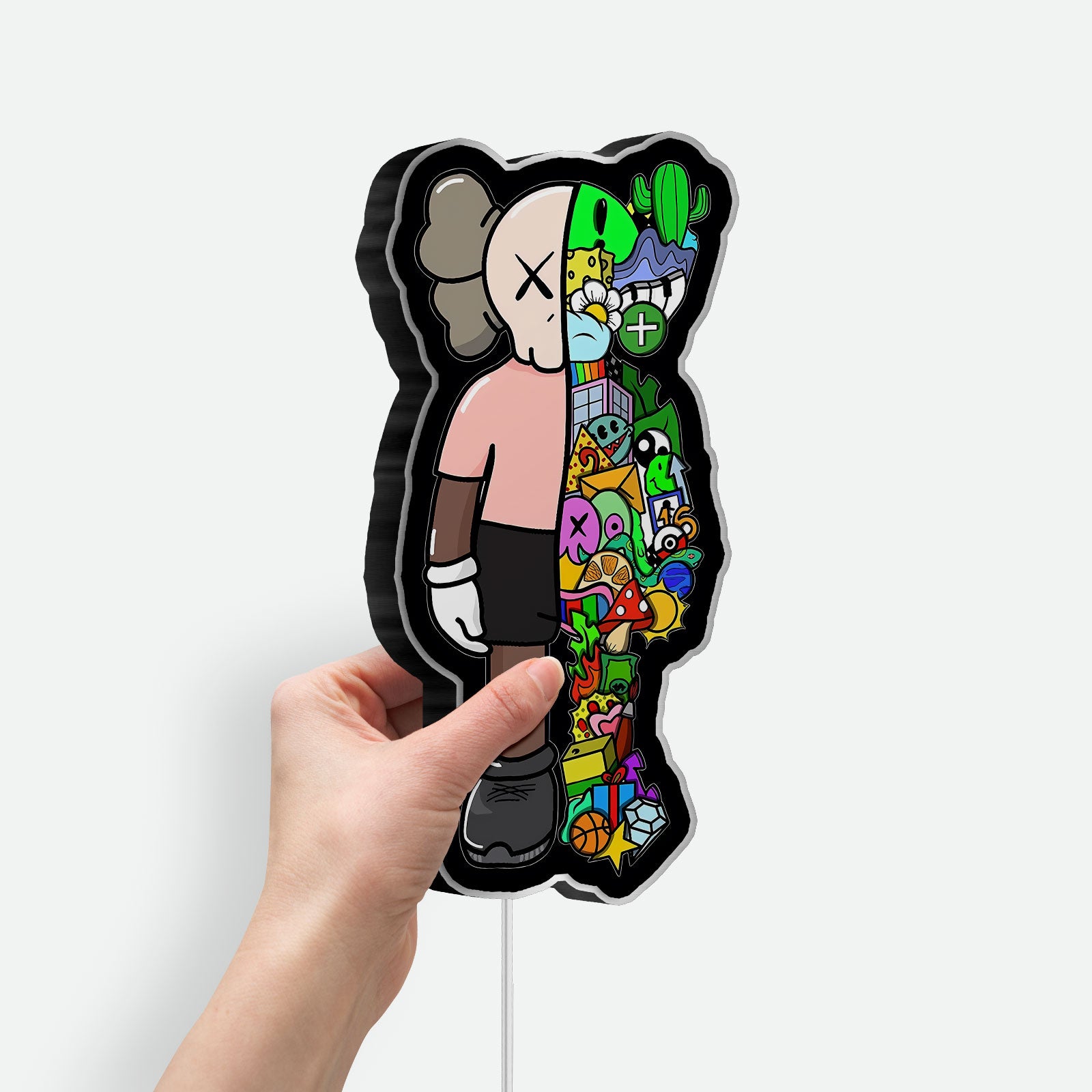 Hypebeast Kaws Glow Light - Urban Art LED Night Lamp, Street Culture Decor, Collector's Glow Sign for Modern Interiors