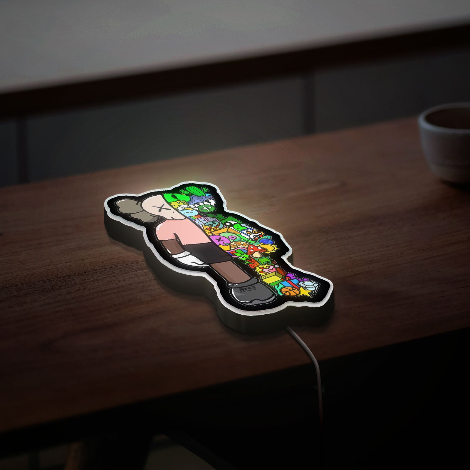 Hypebeast Kaws Glow Light - Urban Art LED Night Lamp, Street Culture Decor, Collector's Glow Sign for Modern Interiors