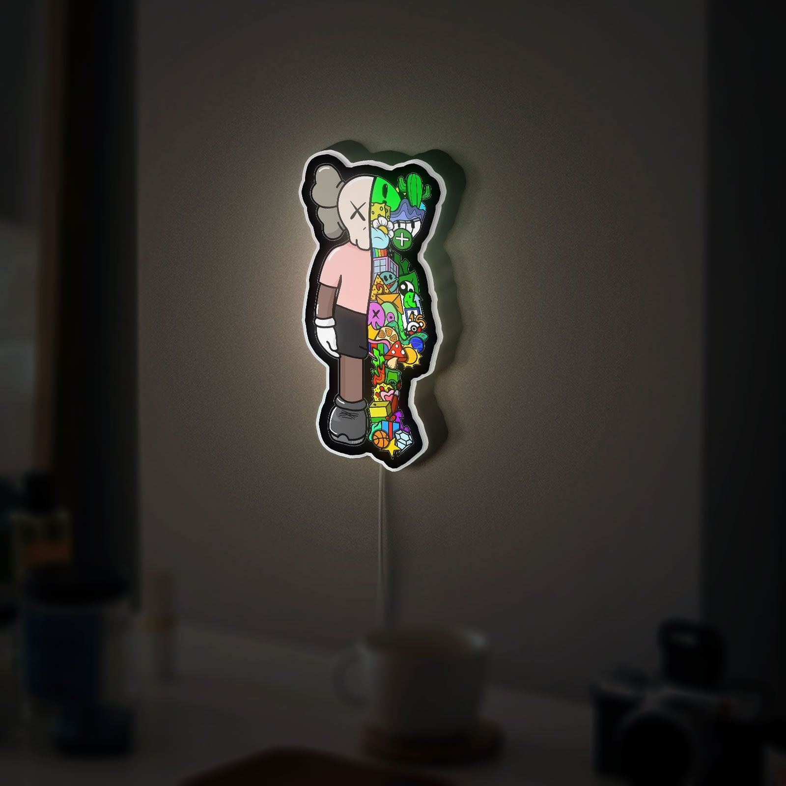 Hypebeast Kaws Glow Light - Urban Art LED Night Lamp, Street Culture Decor, Collector's Glow Sign for Modern Interiors