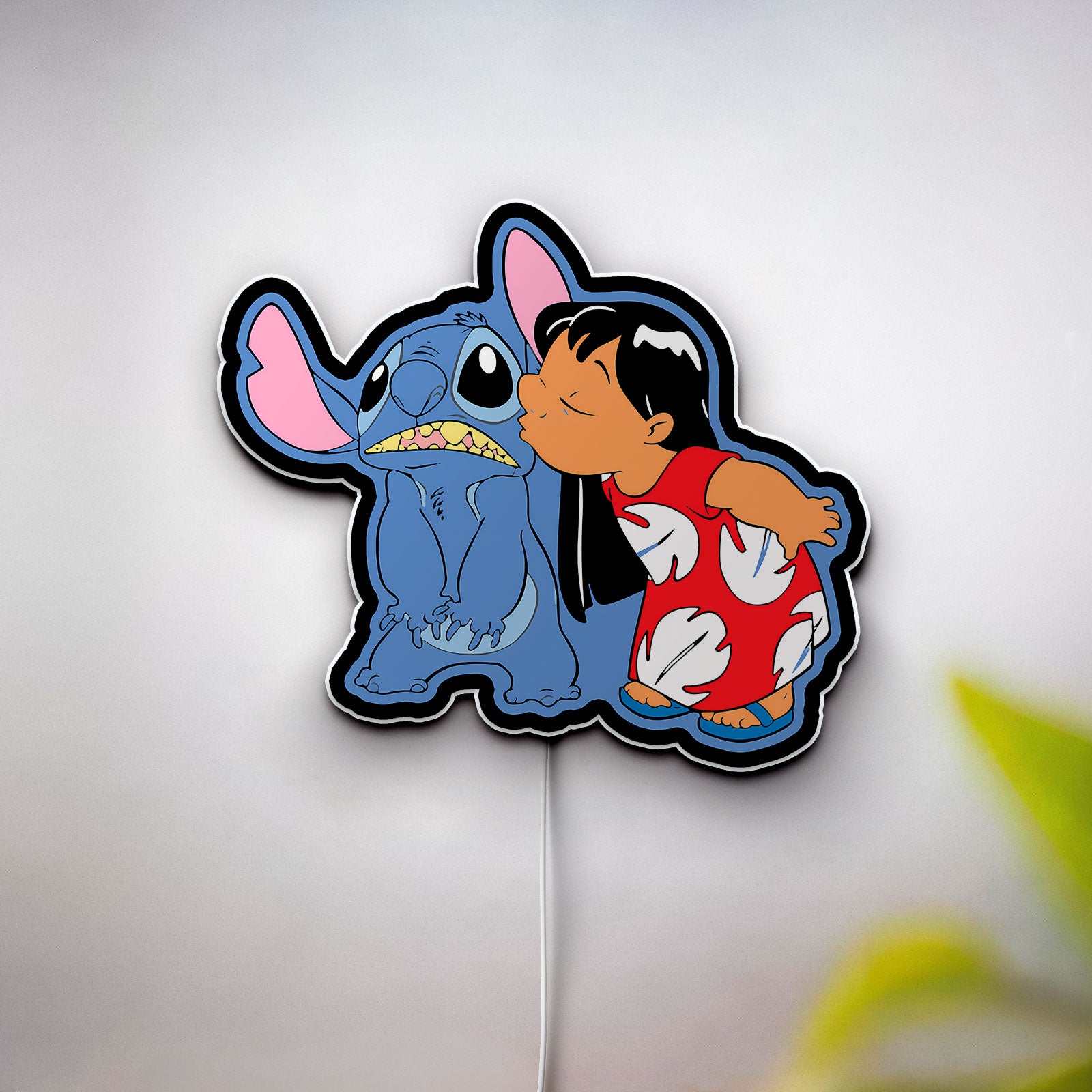 Stitch Glow Lamp - Disney Lilo & Stitch Night Light, Ohana Themed Nursery Decor, Cute Alien Character LED Sign for Kids Bedroom