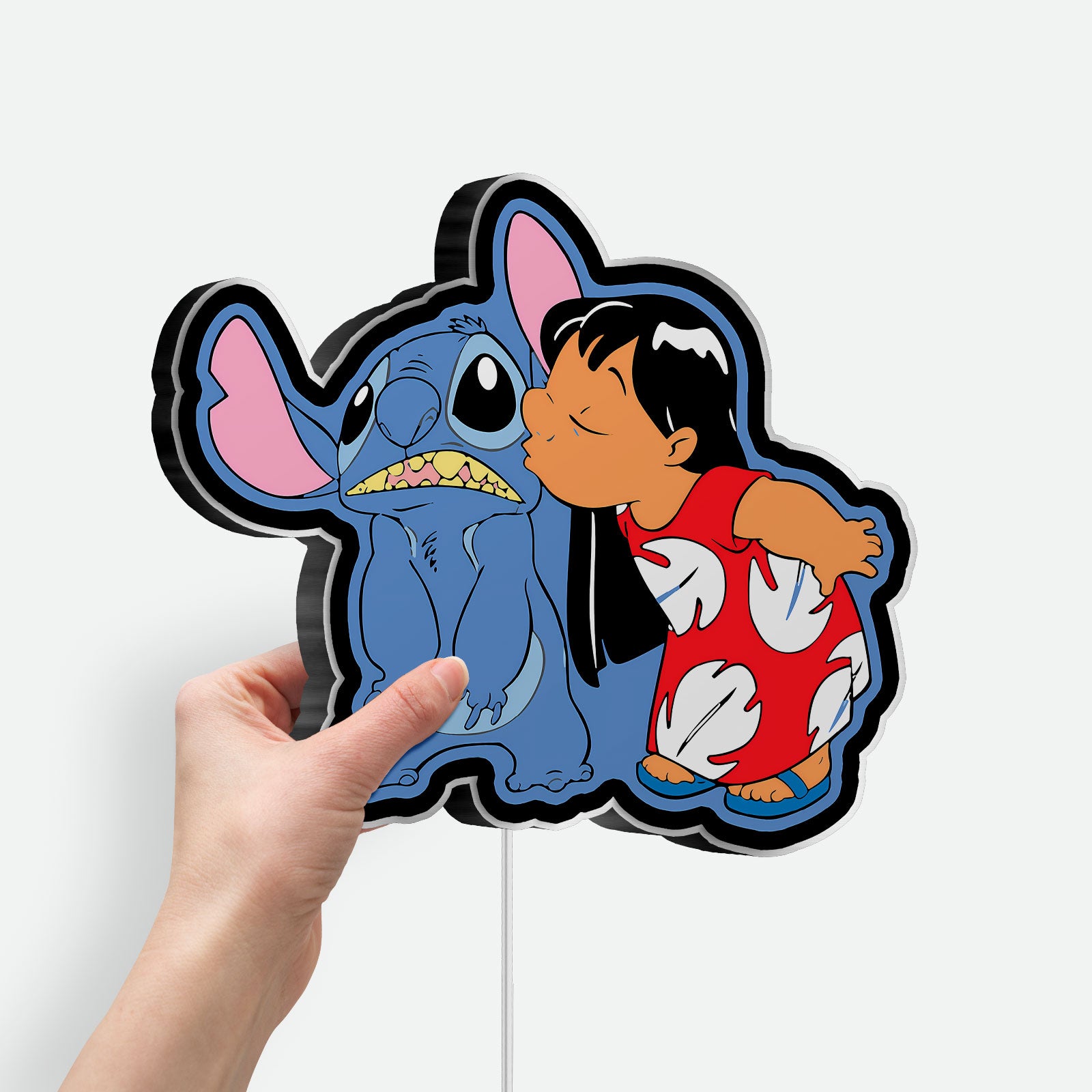 Stitch Glow Lamp - Disney Lilo & Stitch Night Light, Ohana Themed Nursery Decor, Cute Alien Character LED Sign for Kids Bedroom