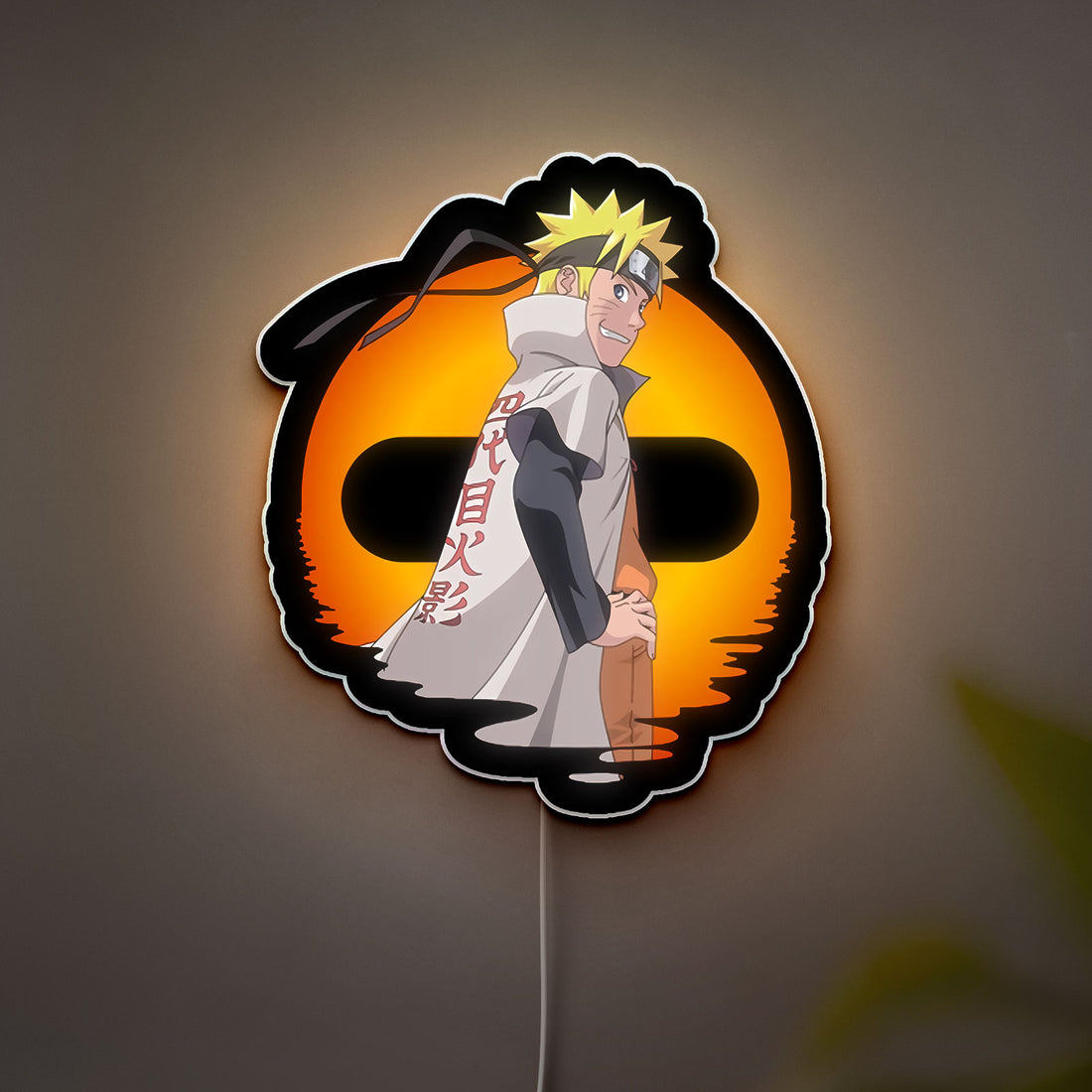 Naruto Uzumaki Glow Lamp - Anime LED Night Light, Hokage Inspired Room Decor, Ninja Character Sign for Anime Fans