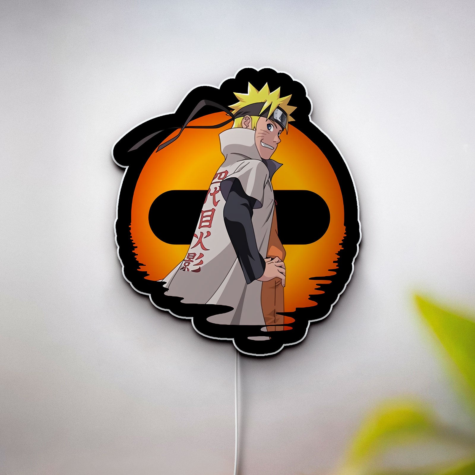 Naruto Uzumaki Glow Lamp - Anime LED Night Light, Hokage Inspired Room Decor, Ninja Character Sign for Anime Fans