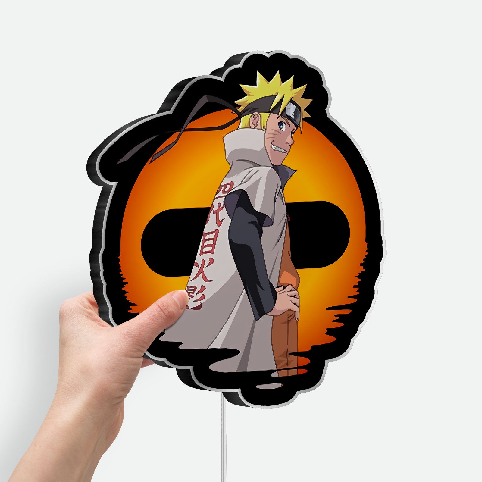 Naruto Uzumaki Glow Lamp - Anime LED Night Light, Hokage Inspired Room Decor, Ninja Character Sign for Anime Fans
