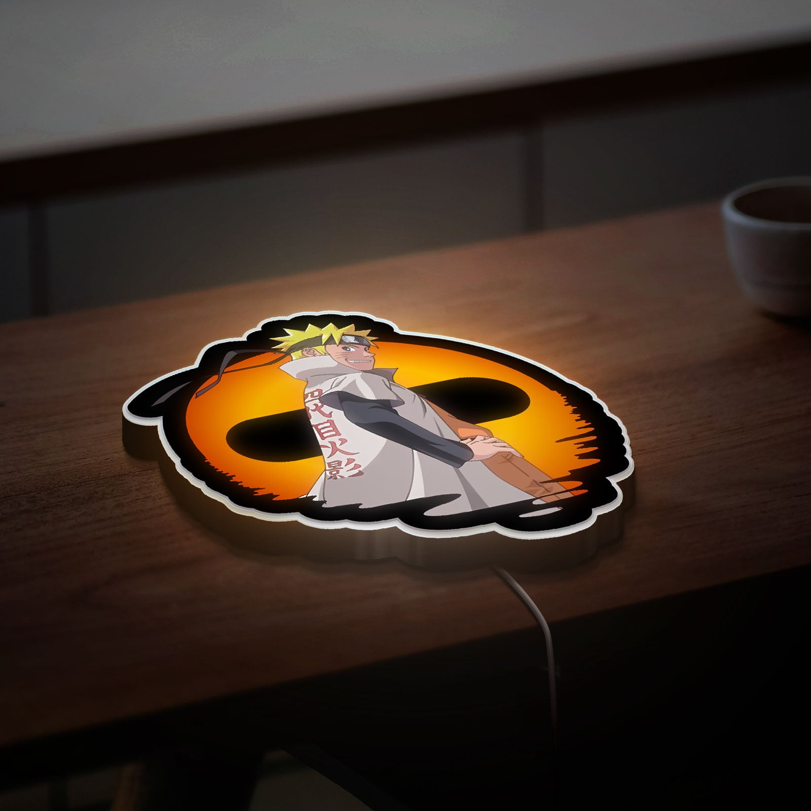 Naruto Uzumaki Glow Lamp - Anime LED Night Light, Hokage Inspired Room Decor, Ninja Character Sign for Anime Fans