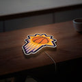 Phoenix Suns Glow Lamp - NBA Basketball Night Light, Team Logo LED Decor for Fans, Orange Mascot Themed Room Sign