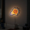 Phoenix Suns Glow Lamp - NBA Basketball Night Light, Team Logo LED Decor for Fans, Orange Mascot Themed Room Sign