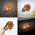 Phoenix Suns Glow Lamp - NBA Basketball Night Light, Team Logo LED Decor for Fans, Orange Mascot Themed Room Sign